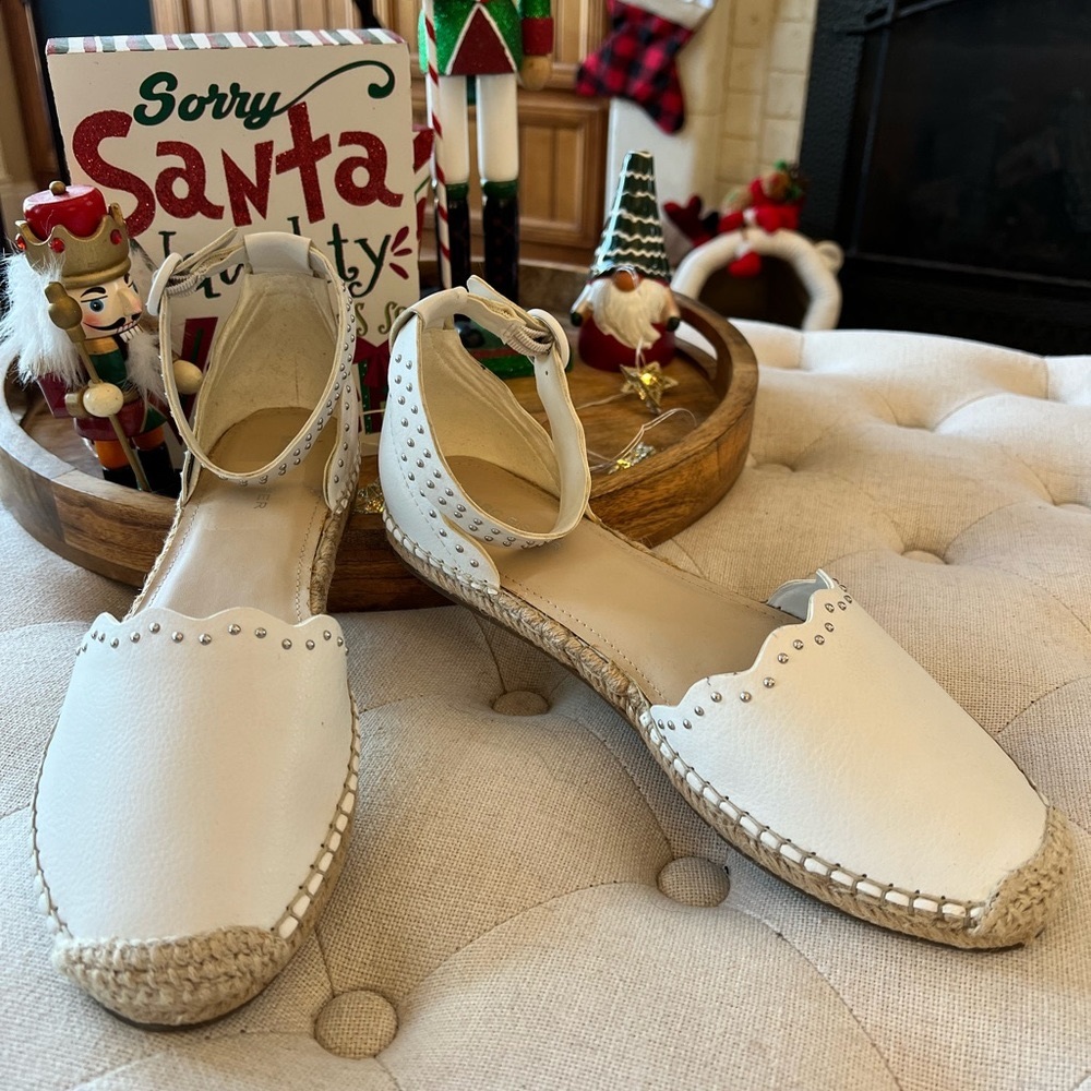 Marc Fisher sandals. Women’s size 10. Never worn. White with silver studs.